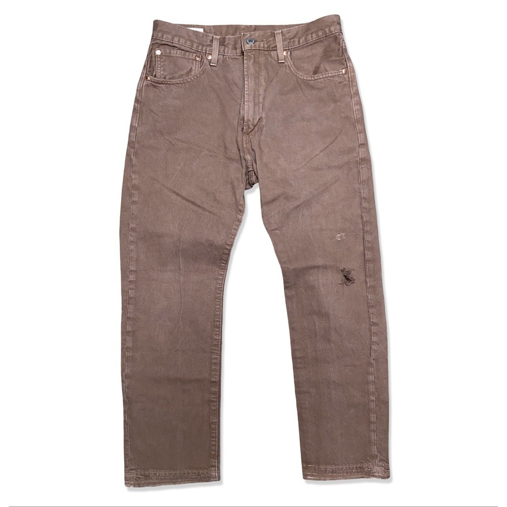 Levi's PREMIUM 551Z Jean's Men's 32x30 Distressed Hem Brown Denim Quality